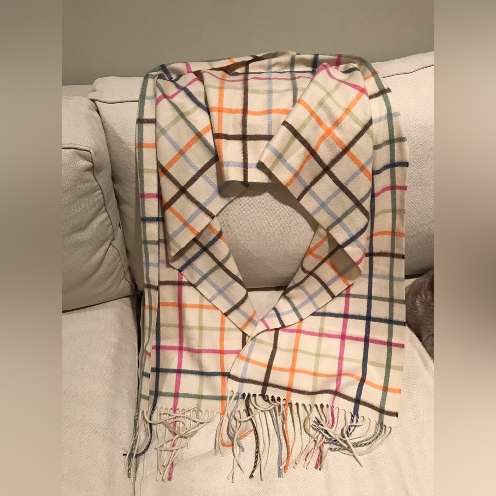 Coach cashmere plaid scarf